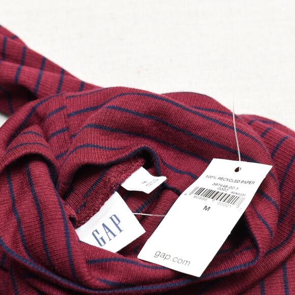 NEW Gap Women's Pullover Sweater Striped Turtleneck Cotton Red Size M - Picture 7 of 8